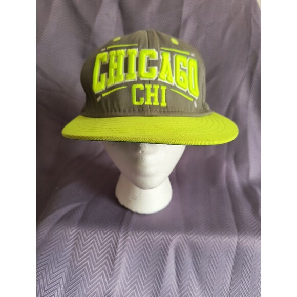 Chicago Cubs CHI Themed Lime Green Adjustable Snapback Hat KBETHOS - Picture 1 of 7